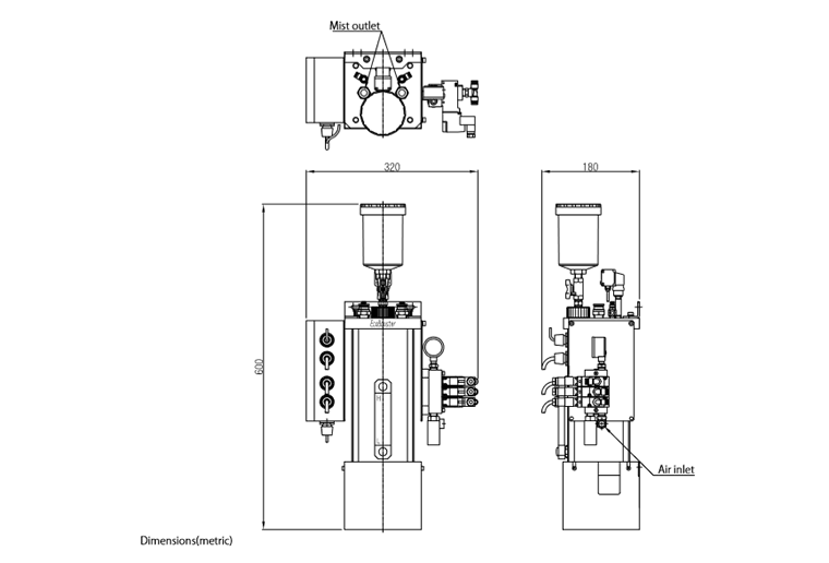 Outline dimensional drawing